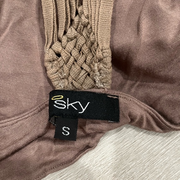 Brown and tan, size S flowy dress, made by Sky - Picture 3 of 3